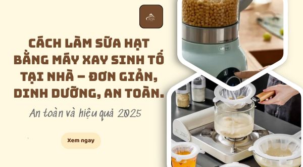 cách làm sữa hạt bằng máy xay sinh tố