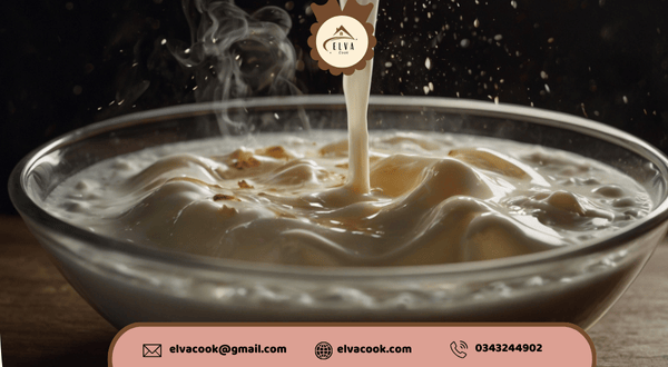 Pha hỗn hợp sữa để ủ sữa chua bằng nồi cơm điện